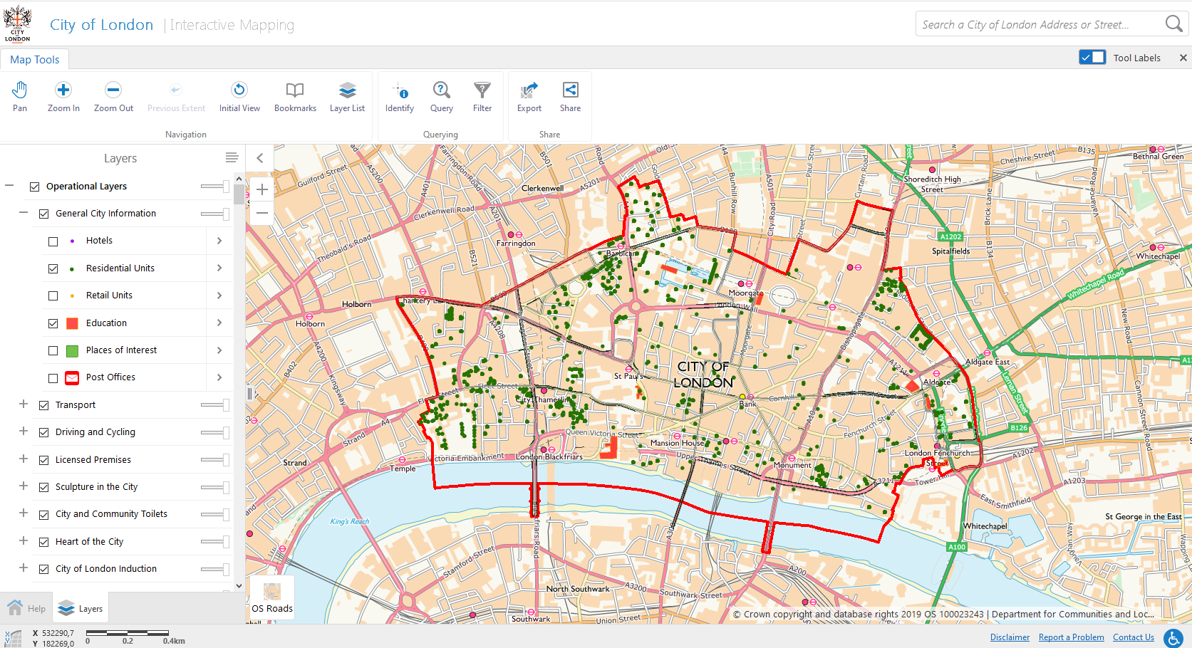 City of London Interactive Mapping.