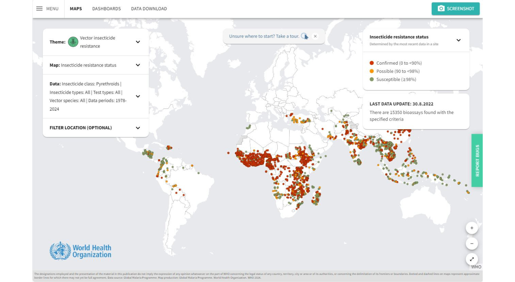 Malaria Risk Map (Screenshot).