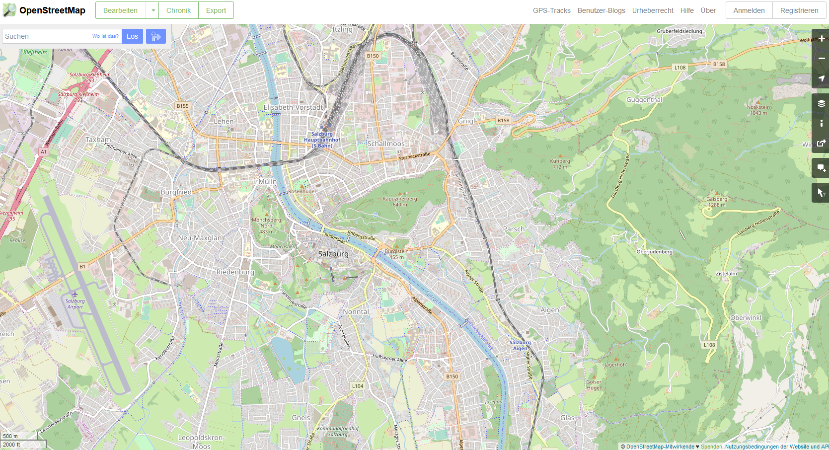 OSM for Salzburg.