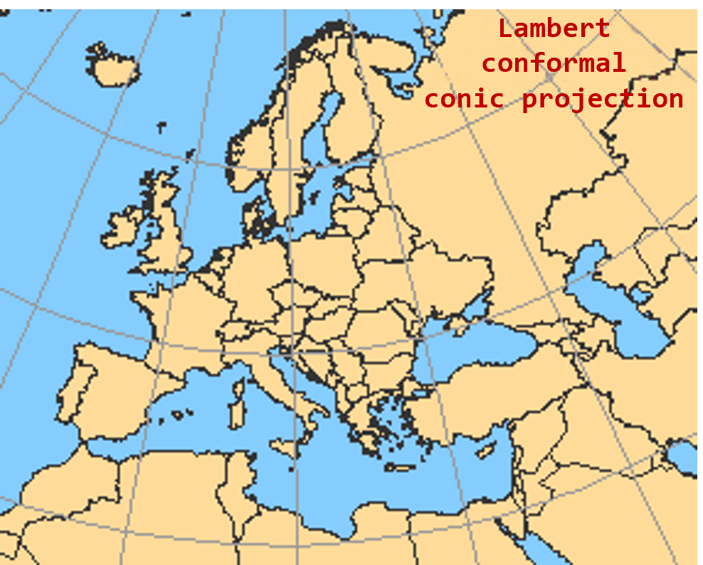 Lambert projection.