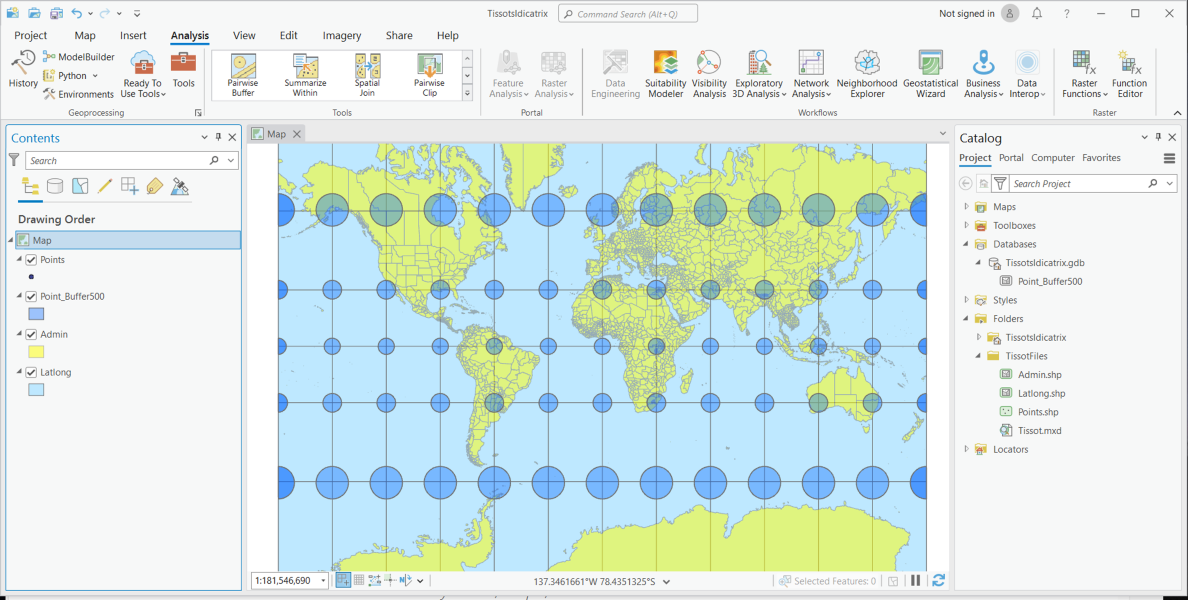 Mercator (world) - Tissot indicatrix.